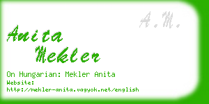 anita mekler business card